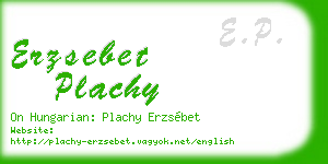 erzsebet plachy business card
